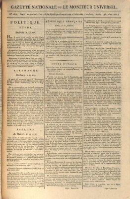 Gazette nationale, ou le moniteur universel (Le moniteur universel) Freitag 10. Juni 1796