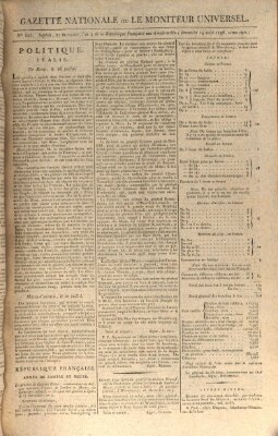 Gazette nationale, ou le moniteur universel (Le moniteur universel) Sonntag 14. August 1796