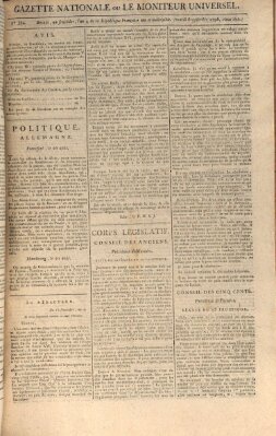 Gazette nationale, ou le moniteur universel (Le moniteur universel) Dienstag 6. September 1796