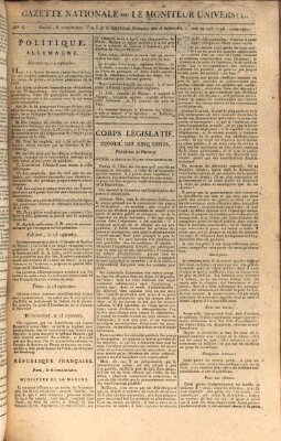 Gazette nationale, ou le moniteur universel (Le moniteur universel) Dienstag 27. September 1796