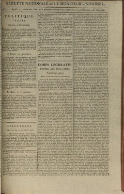 Gazette nationale, ou le moniteur universel (Le moniteur universel) Samstag 8. Oktober 1796