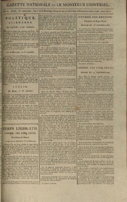 Gazette nationale, ou le moniteur universel (Le moniteur universel) Sonntag 9. Oktober 1796