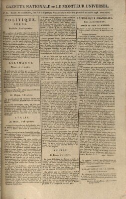 Gazette nationale, ou le moniteur universel (Le moniteur universel) Freitag 21. Oktober 1796