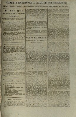 Gazette nationale, ou le moniteur universel (Le moniteur universel) Dienstag 25. Oktober 1796