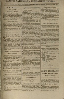 Gazette nationale, ou le moniteur universel (Le moniteur universel) Sonntag 13. November 1796