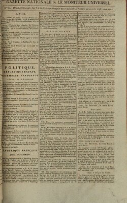 Gazette nationale, ou le moniteur universel (Le moniteur universel) Sonntag 20. November 1796