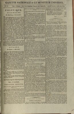 Gazette nationale, ou le moniteur universel (Le moniteur universel) Samstag 3. Dezember 1796