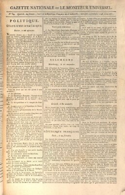 Gazette nationale, ou le moniteur universel (Le moniteur universel) Mittwoch 14. Dezember 1796