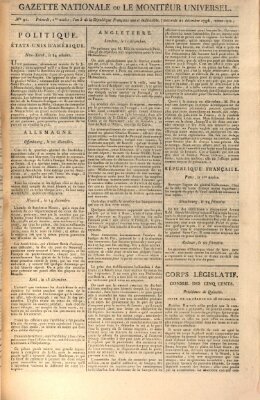 Gazette nationale, ou le moniteur universel (Le moniteur universel) Mittwoch 21. Dezember 1796