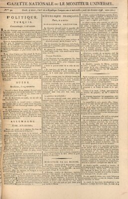 Gazette nationale, ou le moniteur universel (Le moniteur universel) Donnerstag 22. Dezember 1796