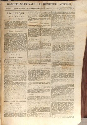 Gazette nationale, ou le moniteur universel (Le moniteur universel) Freitag 3. Februar 1797