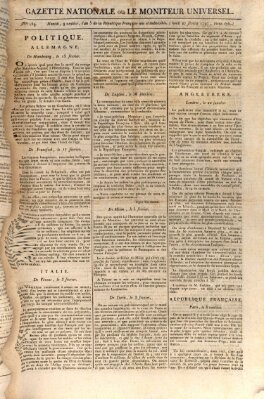 Gazette nationale, ou le moniteur universel (Le moniteur universel) Montag 27. Februar 1797