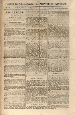 Gazette nationale, ou le moniteur universel (Le moniteur universel) Freitag 12. Mai 1797