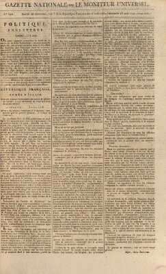 Gazette nationale, ou le moniteur universel (Le moniteur universel) Sonntag 13. August 1797