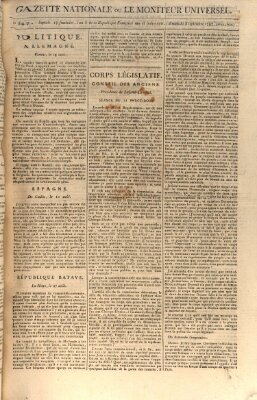 Gazette nationale, ou le moniteur universel (Le moniteur universel) Sonntag 3. September 1797