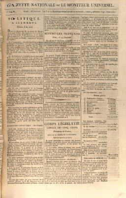 Gazette nationale, ou le moniteur universel (Le moniteur universel) Montag 4. September 1797