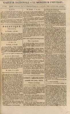 Gazette nationale, ou le moniteur universel (Le moniteur universel) Montag 11. September 1797