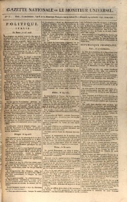 Gazette nationale, ou le moniteur universel (Le moniteur universel) Sonntag 24. September 1797