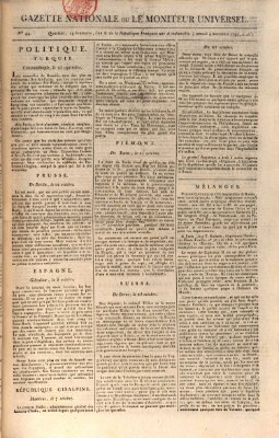 Gazette nationale, ou le moniteur universel (Le moniteur universel) Samstag 4. November 1797