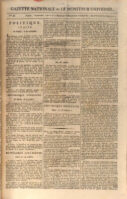 Gazette nationale, ou le moniteur universel (Le moniteur universel) Montag 6. November 1797