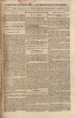 Gazette nationale, ou le moniteur universel (Le moniteur universel) Freitag 10. November 1797