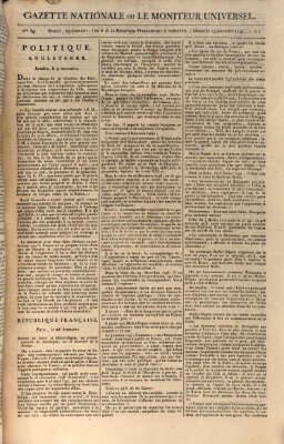 Gazette nationale, ou le moniteur universel (Le moniteur universel) Sonntag 19. November 1797