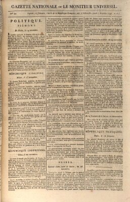 Gazette nationale, ou le moniteur universel (Le moniteur universel) Donnerstag 7. Dezember 1797