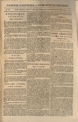 Gazette nationale, ou le moniteur universel (Le moniteur universel) Freitag 8. Dezember 1797