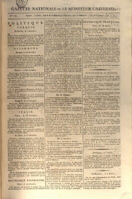 Gazette nationale, ou le moniteur universel (Le moniteur universel) Samstag 6. Januar 1798