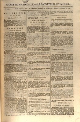 Gazette nationale, ou le moniteur universel (Le moniteur universel) Sonntag 21. Januar 1798