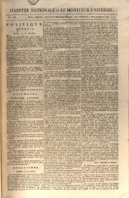 Gazette nationale, ou le moniteur universel (Le moniteur universel) Montag 22. Januar 1798