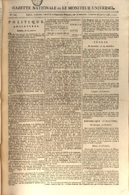 Gazette nationale, ou le moniteur universel (Le moniteur universel) Freitag 26. Januar 1798