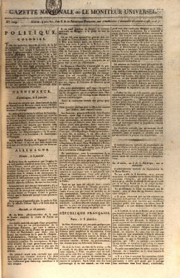 Gazette nationale, ou le moniteur universel (Le moniteur universel) Sonntag 28. Januar 1798