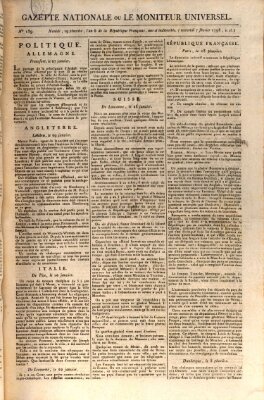 Gazette nationale, ou le moniteur universel (Le moniteur universel) Mittwoch 7. Februar 1798