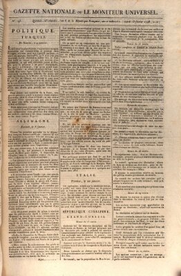 Gazette nationale, ou le moniteur universel (Le moniteur universel) Dienstag 13. Februar 1798