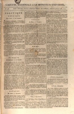 Gazette nationale, ou le moniteur universel (Le moniteur universel) Mittwoch 14. Februar 1798