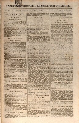 Gazette nationale, ou le moniteur universel (Le moniteur universel) Dienstag 27. Februar 1798