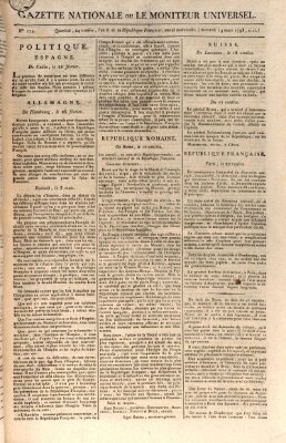 Gazette nationale, ou le moniteur universel (Le moniteur universel) Mittwoch 14. März 1798