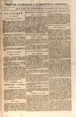 Gazette nationale, ou le moniteur universel (Le moniteur universel) Donnerstag 15. März 1798