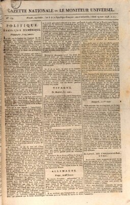 Gazette nationale, ou le moniteur universel (Le moniteur universel) Montag 19. März 1798