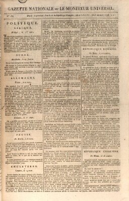 Gazette nationale, ou le moniteur universel (Le moniteur universel) Donnerstag 22. März 1798