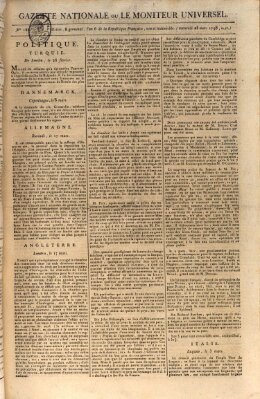 Gazette nationale, ou le moniteur universel (Le moniteur universel) Mittwoch 28. März 1798