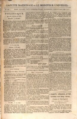 Gazette nationale, ou le moniteur universel (Le moniteur universel) Freitag 30. März 1798
