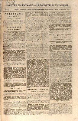 Gazette nationale, ou le moniteur universel (Le moniteur universel) Samstag 31. März 1798