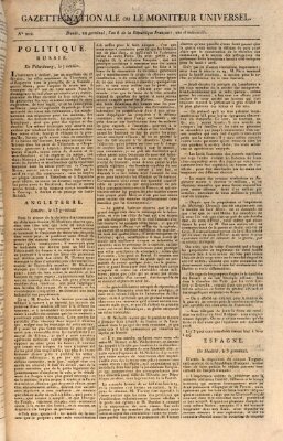 Gazette nationale, ou le moniteur universel (Le moniteur universel) Mittwoch 11. April 1798