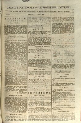 Gazette nationale, ou le moniteur universel (Le moniteur universel) Donnerstag 3. April 1806