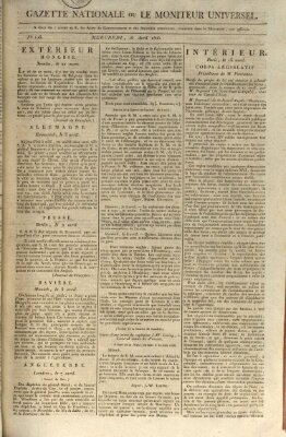 Gazette nationale, ou le moniteur universel (Le moniteur universel) Mittwoch 16. April 1806