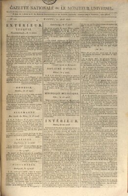 Gazette nationale, ou le moniteur universel (Le moniteur universel) Dienstag 22. April 1806