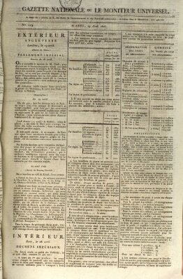 Gazette nationale, ou le moniteur universel (Le moniteur universel) Dienstag 29. April 1806