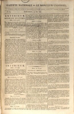 Gazette nationale, ou le moniteur universel (Le moniteur universel) Mittwoch 14. Mai 1806